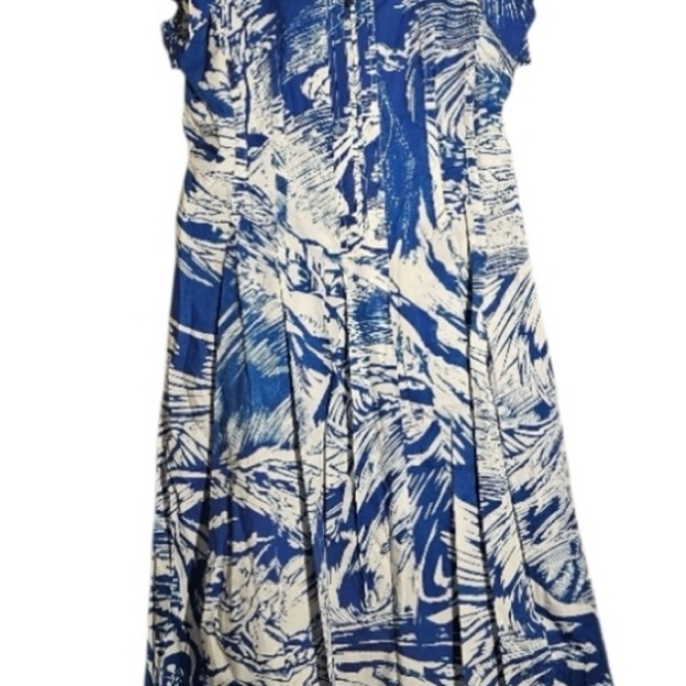 NWT Gorgeous Jessie Zhao Royal Blue and White midi dress Sz 6 - Picture 2 of 4